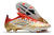 Chuteira Adidas X Speedflow.1 FG Campo - Branca, Dourada e Vermelha