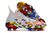 Chuteira Adidas Predator Freak+ FG Campo - Branca, Azul e Vermelha