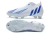 Chuteira Adidas Predator Edge+ FG Campo - Branca e Azul - Tiger Sports | Garra em cada detalhe!