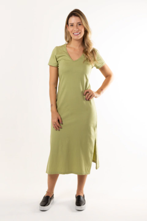 Vestido Midi Barra Reta