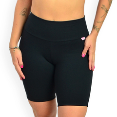 Bermuda de Poliamida Fitness Suplex Feminina Cintura Alta