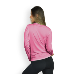 Camiseta Manga Longa Dry Fit Com Microfuros Fitness Feminina UV 50+ - comprar online