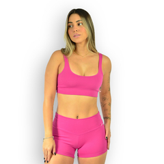 Conjunto de Academia Feminino Poliamida Suplex Short e Top Alça - Lavicta Fitness