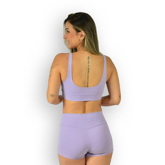 Conjunto de Academia Feminino Poliamida Suplex Short e Top Alça