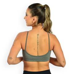 Imagem do Top Fitness Feminino Alça Fina Com Bojo Removível