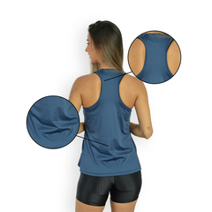 Regata Dry Fit Feminina Costas Nadador Com Microfuros - Lavicta Fitness