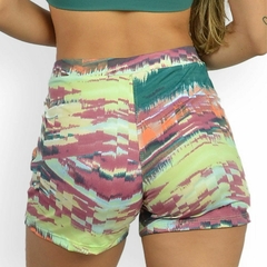 Shorts Feminino Estampado Cintura Alta Com Bolsos - comprar online