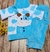 Conjunto Moleton Divertido com Capuz e Calça Soft - Azul e Branco - Tam G - comprar online