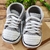 Tênis Baby Crochê Cano Alto com Velcro - Cinza e Branco