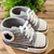 Tênis Baby Crochê Cano Alto com Velcro - Cinza e Branco - comprar online