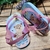 Chinelo Baby Onça Azul / Rosa - Pimpolho - Amorane Store | Moda Infantil