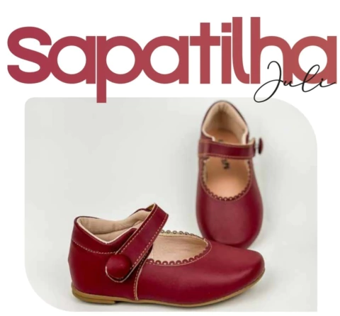 Sapatilha Infantil em Couro/Bordô - AMORANE