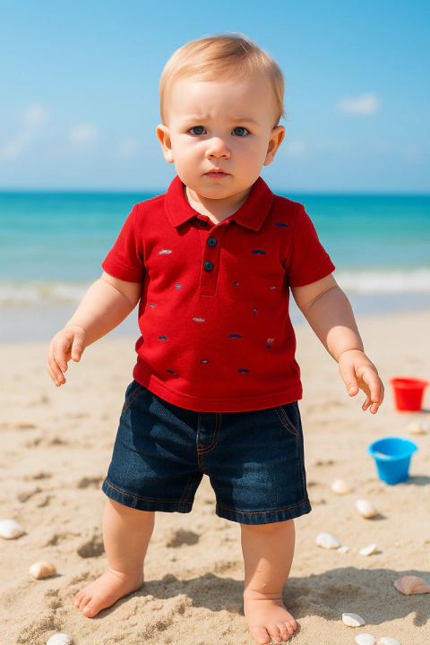 Conjunto Malha Jeans - Corrida - Vermelho - Sonho Magico