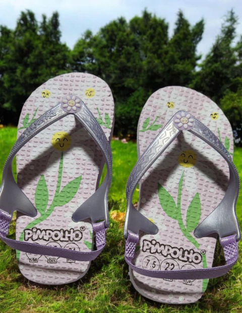 Chinelo Lilás Flores - Pimpolho