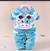 Conjunto Moleton Divertido com Capuz e Calça Soft - Azul e Branco - Tam G