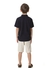 Conjunto Camiseta Gola Mandarim Marinho e Shorts Linho Bege - Muvile na internet