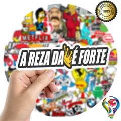 Adesivo A Reza é Forte Sticker Para Bike Skate Moto Capacete Carro Caminhão notbook
