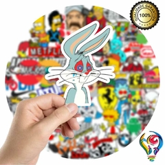 Adesivo Pernalonga Olhos Vermelhos Sticker Para Bike Skate Moto Capacete Carro Caminhão notbook