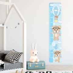 Régua de Crescimento Ursinho Baloeiro - Decoração Quarto Infantil Menino