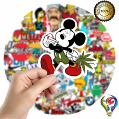 Adesivo Mickey Sticker Para Bike Skate Moto Capacete Carro Caminhão notbook