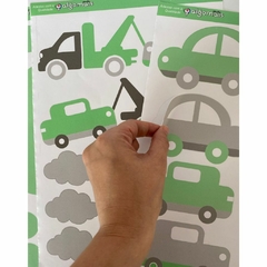 Kit Adesivo de Parede Carros - Papel de Parede Carrinhos Quarto Infantil Nome Personalizado - Adesivo de Parede Infanti - Studio Algo Mais