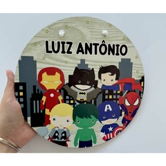 Adesivo de Parede Infantil Faixas Régua Porta Maternidade Quadros Herois - Decoração Quarto Menino - loja online