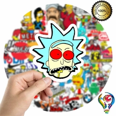 Adesivo Rick and Morty Animado Sticker Para Bike Skate Moto Capacete Carro Caminhão notbook
