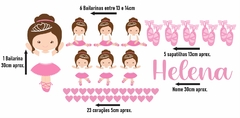 Adesivo de Parede + Faixas + Régua + Porta Maternidade + Quadros Bailarina - Decoração Quarto de Menina - comprar online