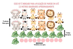 Adesivos de Parede + Faixas + Régua + Porta Maternidade + Quadros Safari Baby - Decoração Quarto de Menina - comprar online