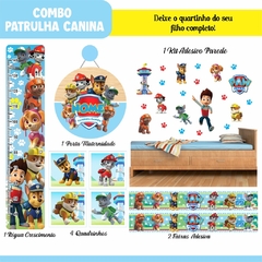 Adesivo de Parede + Faixas + Régua + Porta Maternidade + Quadros Patrulha Canina - Studio Algo Mais