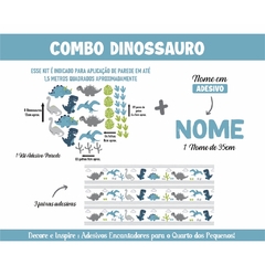 Kit Adesivo de Parede Dinossauro + 03 Faixas + Nome Personalizado Decoração Quarto Papel de Parede - comprar online