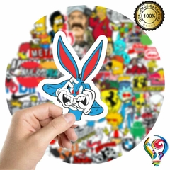 Adesivo Coelho Animado Sticker Para Bike Skate Moto Capacete Carro Caminhão notbook