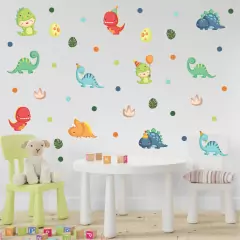 Kit Adesivo de Parede Dinossauro Baby Colorido
