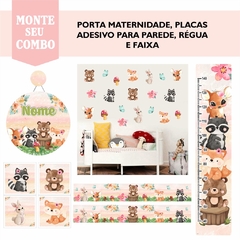 Adesivos de Parede + Faixas + Régua + Porta Maternidade + Quadros Bosque Encantado - Studio Algo Mais
