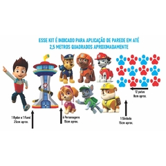 Adesivo de Parede + Faixas + Régua + Porta Maternidade + Quadros Patrulha Canina - loja online
