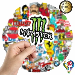 Adesivo Monster Animado Sticker Para Bike Skate Moto Capacete Carro Caminhão notbook