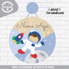 Porta Maternidade Nome Personalizado Astronauta - Enfeite de porta Infantil
