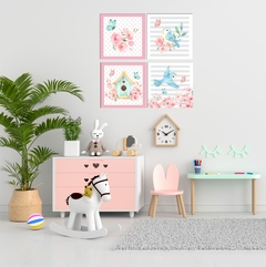 Quadros Decorativos Jardim Encantado - Placas Decorativas Quarto de Menina - comprar online