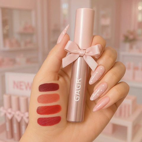 Lip Gloss Matte Coreano Moño Efecto Humedo