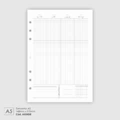 INSERT SEMANAL NÃO DATADO A5 VERTICAL GRID - COD. A5SND8 - loja online