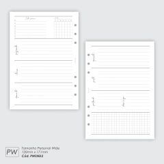 INSERT SEMANAL NÃO DATADO PERSONAL WIDE - COD. PWSND3 - comprar online