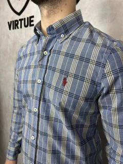 Camisa Xadrez | Azul Ed Limitada | 100% Algodão Egípcio