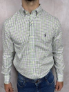 Camisa Xadrez RL | Verde Água com Lilás | 100% Algodão |
