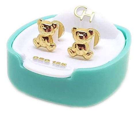 Aros Abridores Oro 18k Marca Ch Oso 160 Joyeria Esponda