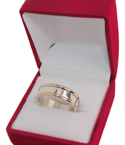 Anillo Plata 925 Y Oro Rojo Modelo 104 - comprar online