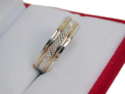 Anillo Plata 925 Y Oro Rojo Modelo 115