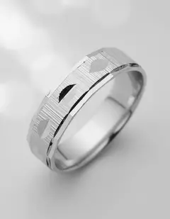 Par de Alianzas Facetadas Plata 925 Modelo 4190 - Joyeria Esponda