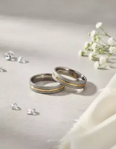 Par De Alianzas Plata 925 Y Oro 18k Modelo 146 - comprar online