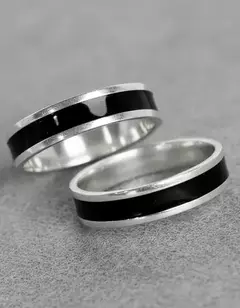 Par de Alianzas Plata 925 y Esmalte Modelo 2001 - comprar online