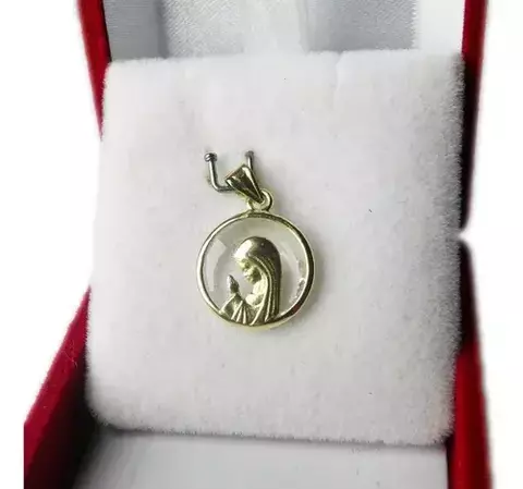 Virgen Niña Oro 18k Con Cristal